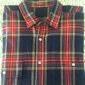 J. McLaughlin black and red light weight flannel